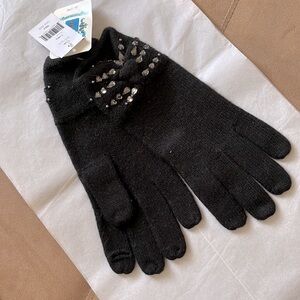 Portolano black Cashmere-Wool Tech Gloves Touchscreen One Size Luxury